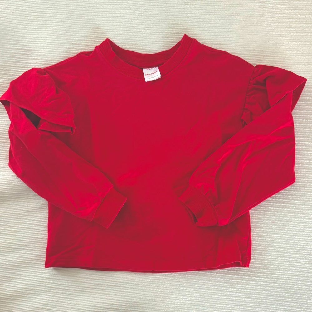 Hanna Andersson Girls Ruffle Sweatshirt Size 6-7
